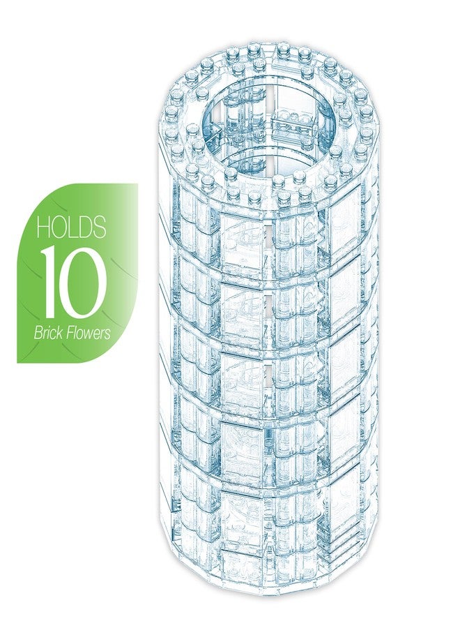 Brickcraft Bricktanicals Crystal Vase Building Set 118pcs Transparent Brick Flower Holder Fits 10 Stems Compatible Botanical Building Blocks Display Case Home Office Décor Gift for Adults Kids - Image 3
